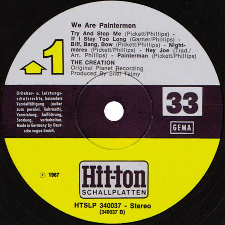 creation lp we are paintermen hit-ton 1967 label 2